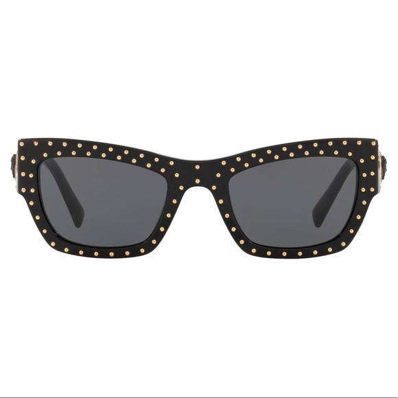 VERSACE SUNGLASSES BLK GOLD - Picture 1 of 8